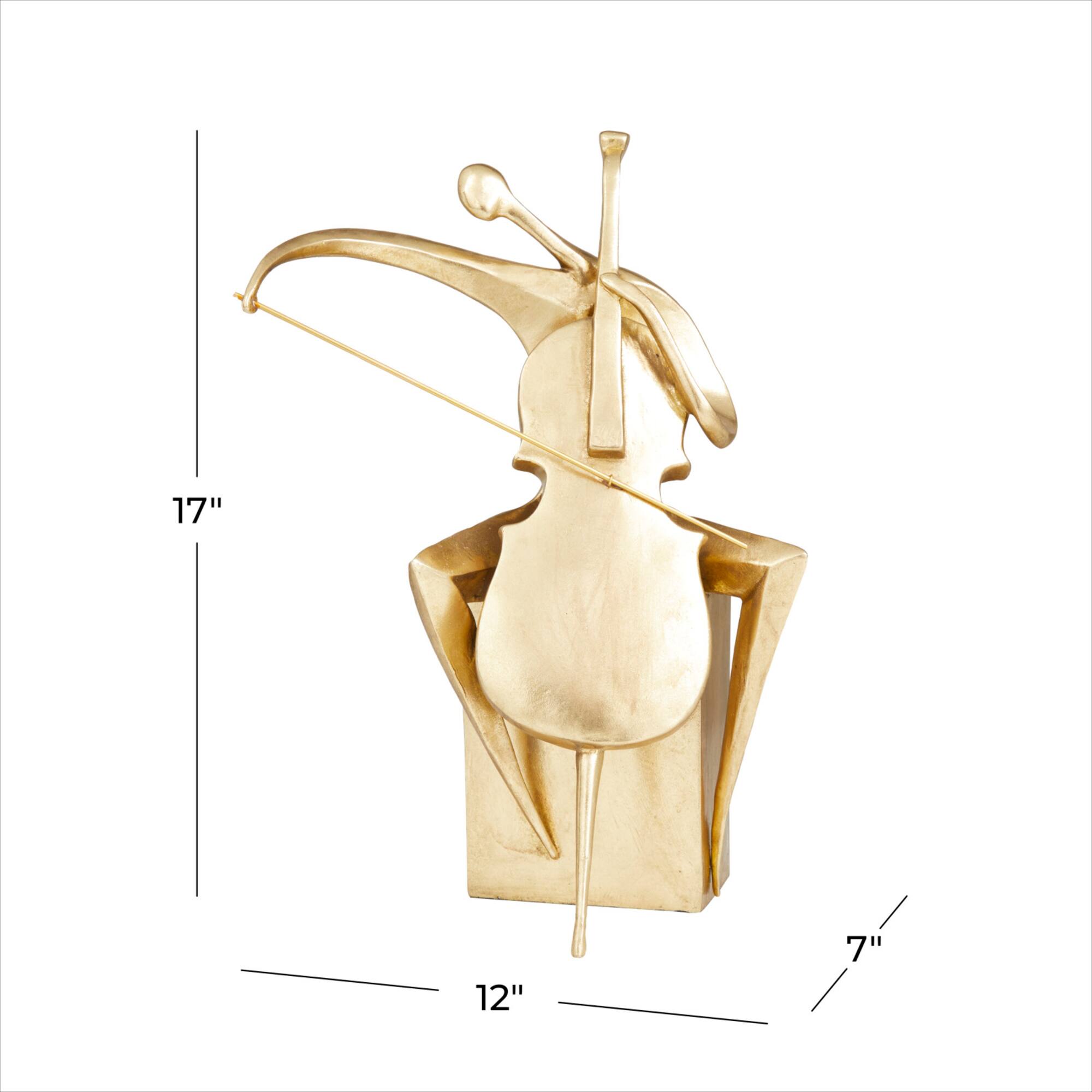 Gold Polystone Contemporary Sculpture, 17" x 12" x 7"